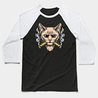 smoking cat Baseball T-Shirt